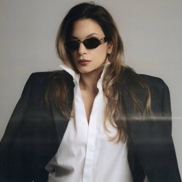 Versace VE2287 100287 Sunglasses Gold Rectangle Frame, Grey Lenses main image 8
